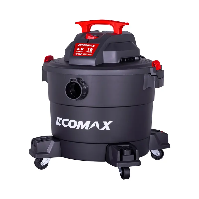 Ecomax 10-Gallon Poly Wet/Dry Vacuum – 4 Hp Industrial-Grade Performance 1
