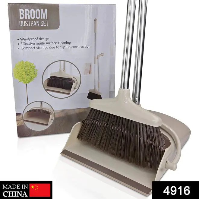 Ergonomic Handle Dustpan And Broom Set – Heavy-Duty Cleaning Combo 1