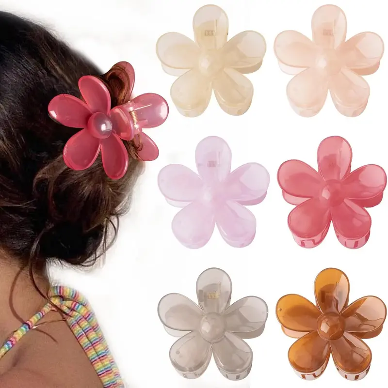 Floral-Themed Hair Clutchers – 2-Piece Multicolor Set 1