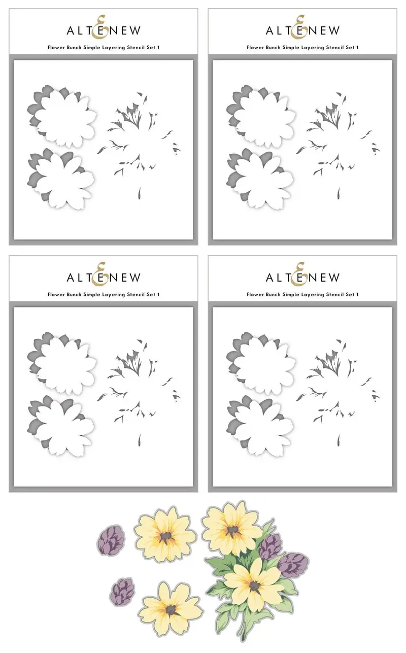 Flower Bunch Layering Stencil And Die Collection 1