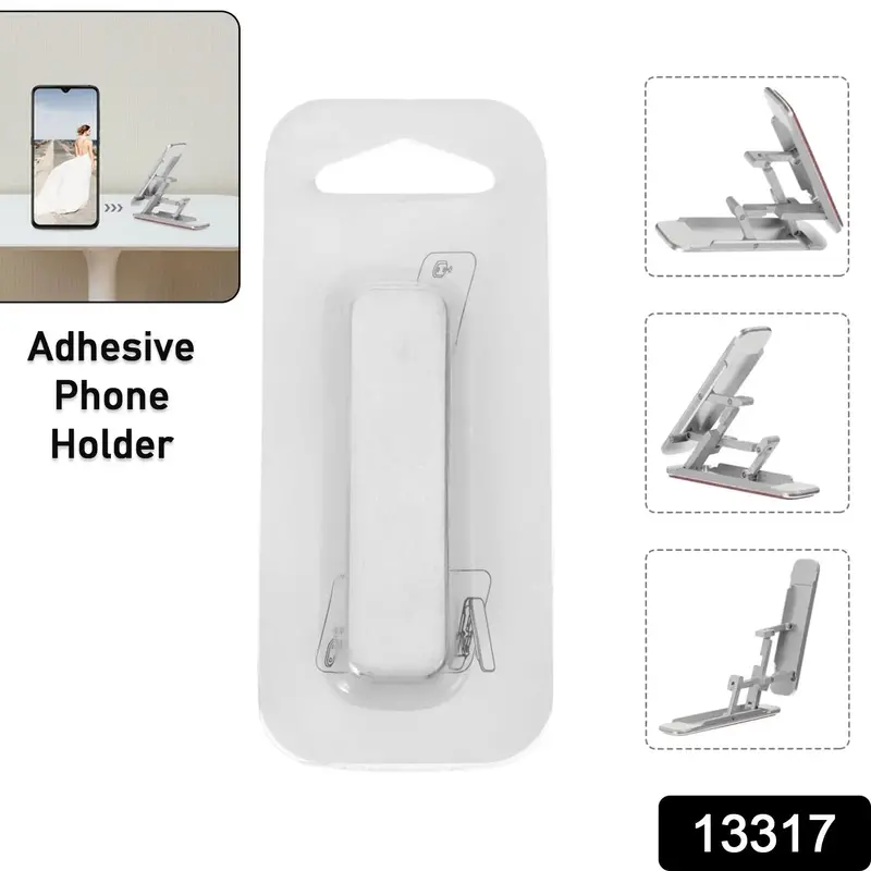Foldable Adhesive Phone Stand – Adjustable Angle Bracket For Desktop Or Travel 1