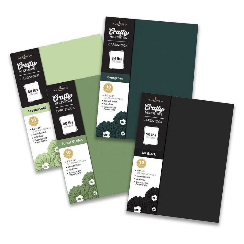 Green Fields Cardstock Collection – Earthy & Fresh 10-Sheet Set 1