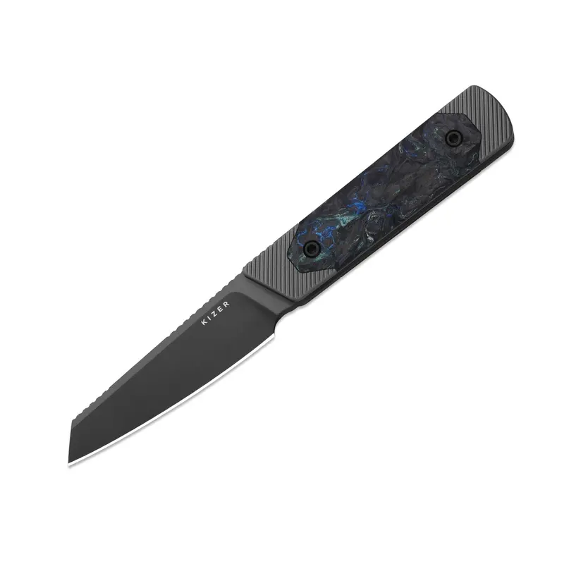 Hallow Tactical Folder: Carbon Fiber And Aluminum Construction, Grey Pvd-Coated 10V Blade 1