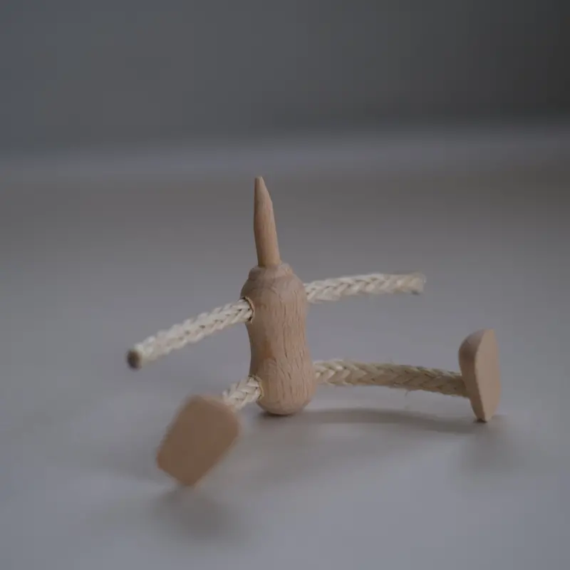 Headless And Handless Rope Puppet With Wooden Feet 1