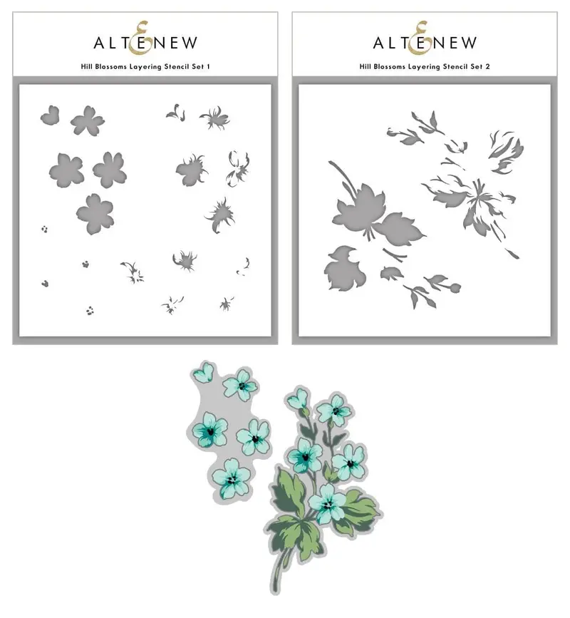 Hill Blossoms Layering Stencil And Die Set 1
