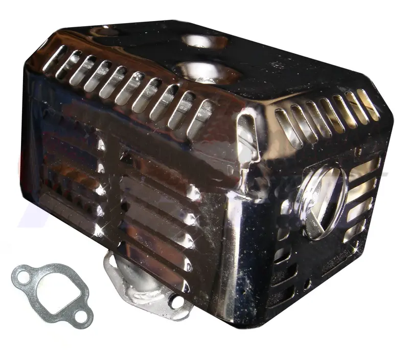 Honda Gx160 5.5 Hp Muffler With Black Manifold & Included Exhaust Gasket 1