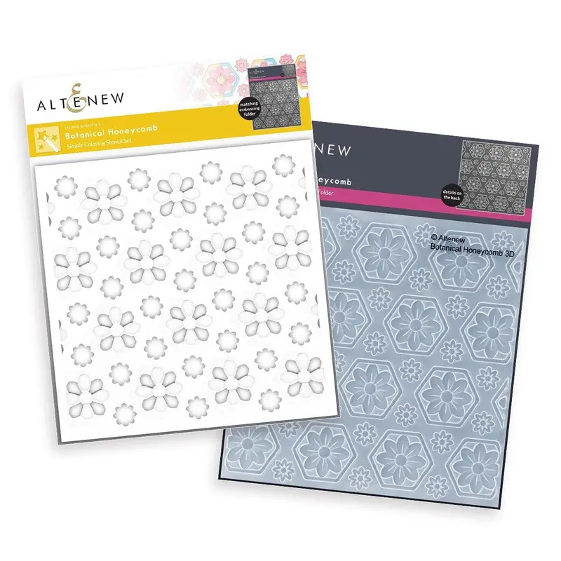 Honeycomb Pattern Botanical Stencil 1