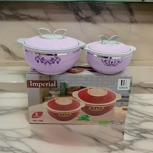 Imperial Dual-Layer Insulated Casserole Set – 2-Piece Colorful Thermal Cookware 1