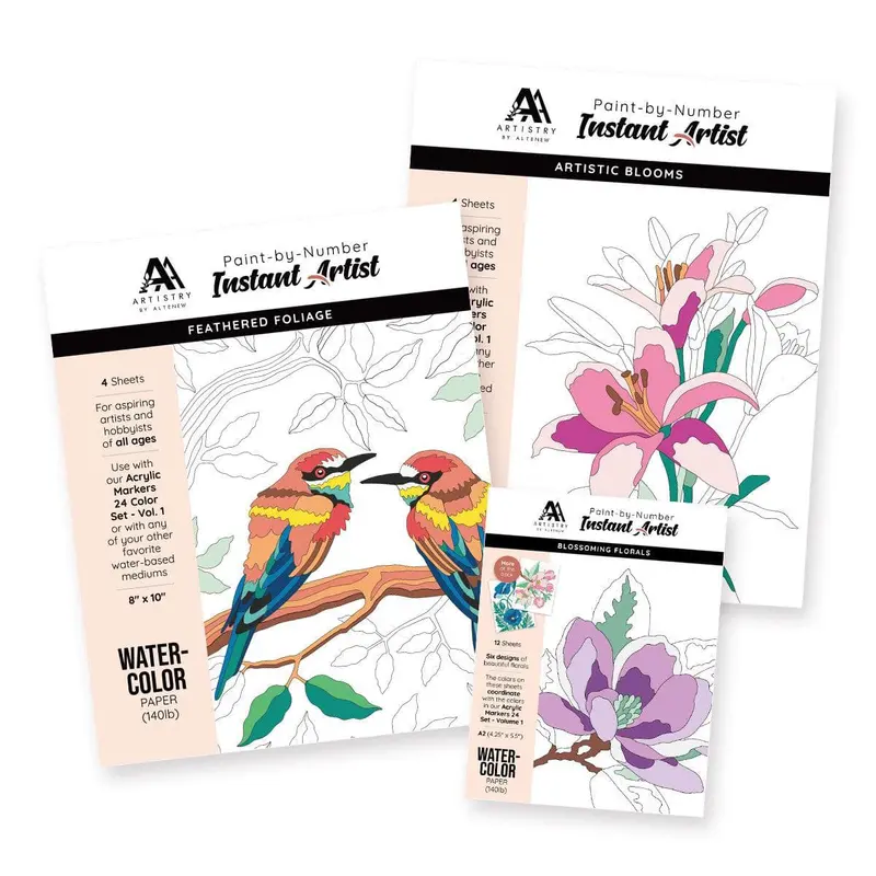 Instant Artist Paint-By-Numbers Starter Bundle 1