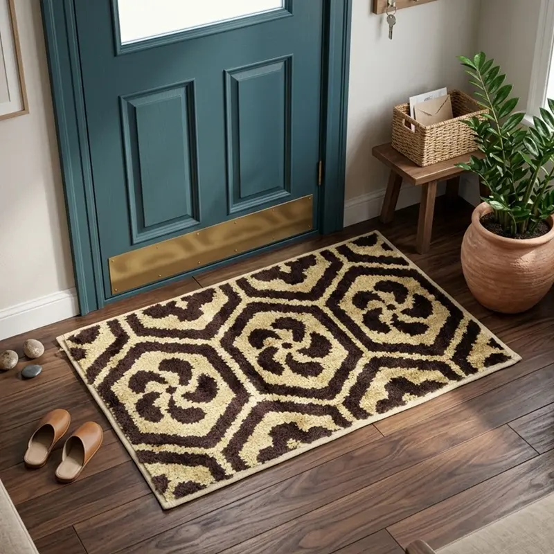 Jacquard Floral Microfiber Doormat – Premium 40X60Cm Absorbent Entryway Mat 1