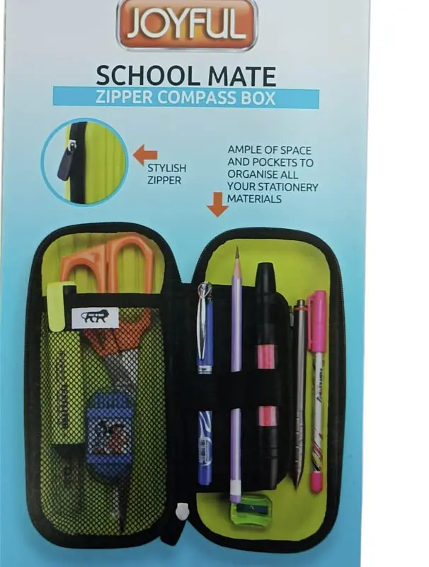 Joyful Classmate Zippered Compass Box – Functional School Essentials Kit 1