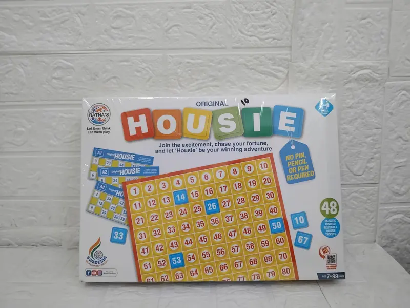 Kids’ Housie Party Game – 48 Reusable Tickets & Full 90-Number Tile Set 1