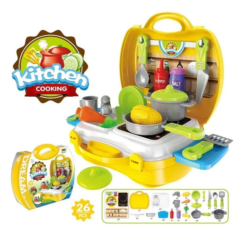 Kids’ Pretend Kitchen Playset – 26-Piece Role-Play Cooking Toy Collection 1