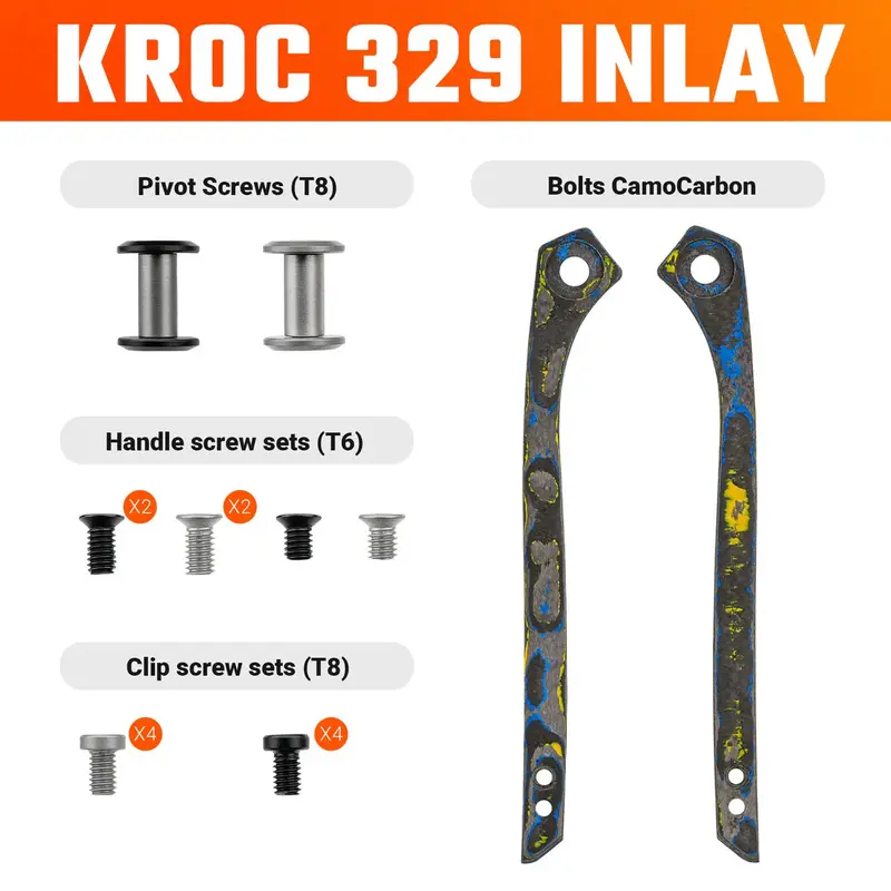 Kroc 329 Inlay Edition: Bolts-Themed Camocarbon Pattern – Model W0204 1