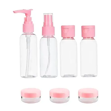 Leak-Proof Travel Toiletry Kit – 7-Piece Refillable Bottles Set For On-The-Go Use 1