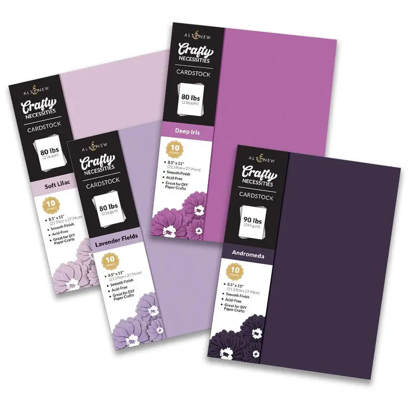 Lilac Blossoms Cardstock Collection – Assorted Colors & Textures 1