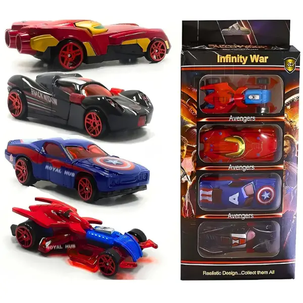 Limited-Edition Infinity War Alloy Car Set – 4-Piece Collectible Mini Vehicle Pack 1