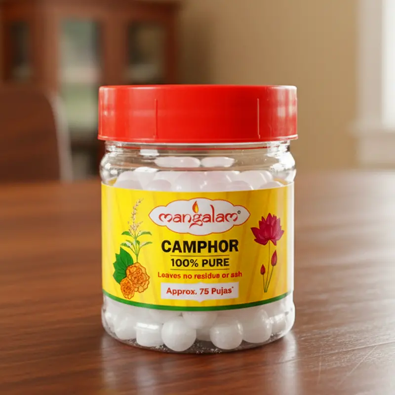 Mangalam Pure Camphor Tablets – 50G Aromatic Jar For Home And Ritual Use 1