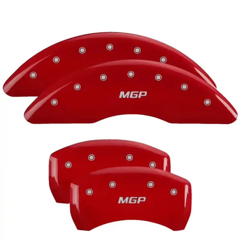 Mgp 4-Piece Caliper Cover Set – Engraved, Red Finish With Silver Chrome Accents 1