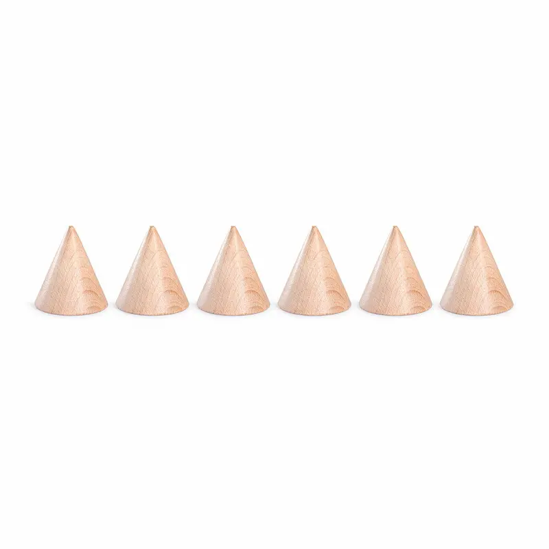 Natural Wooden Cone Set – 6 Pieces 1