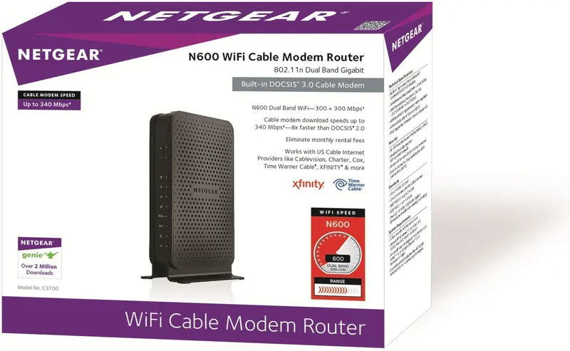 Netgear C3700 N600 Wifi Cable Modem Router – Docsis 3.0, Certified For Xfinity, Spectrum, Cox & Other Major Isps 1
