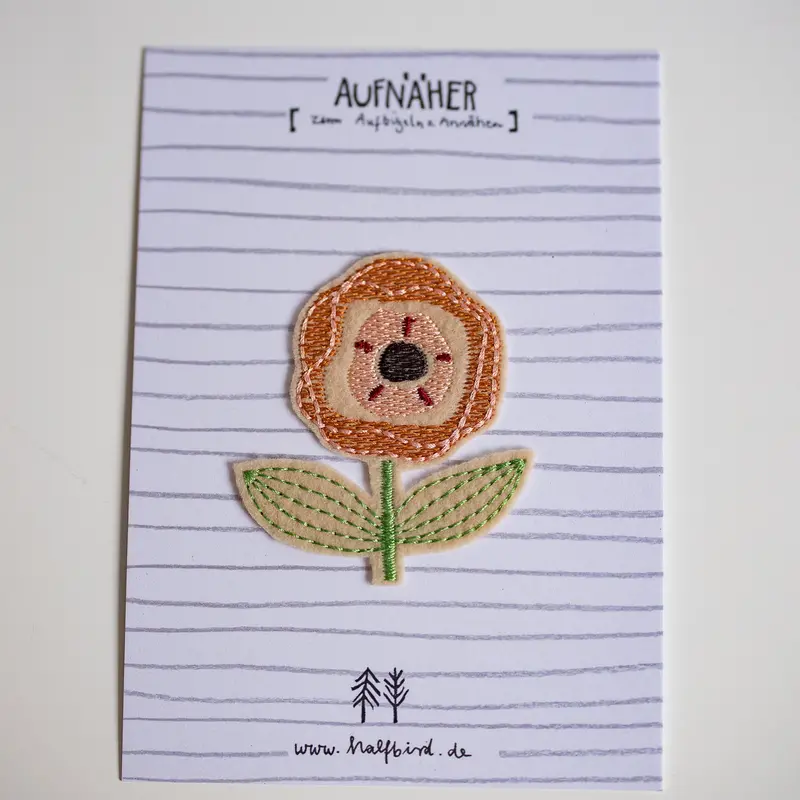 Orange Flower Iron-On Patch 1