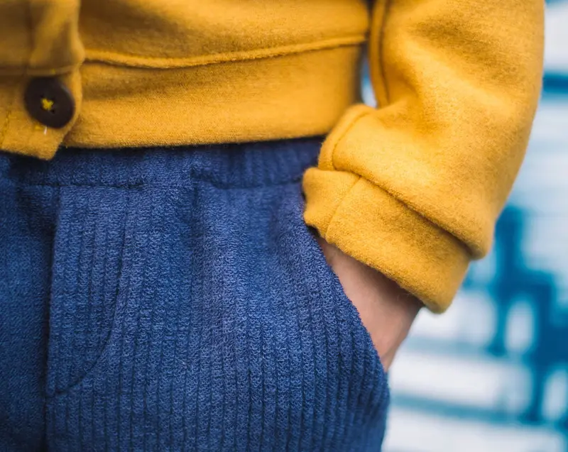 Organic Knit Merino Cord In Denim Blue 1