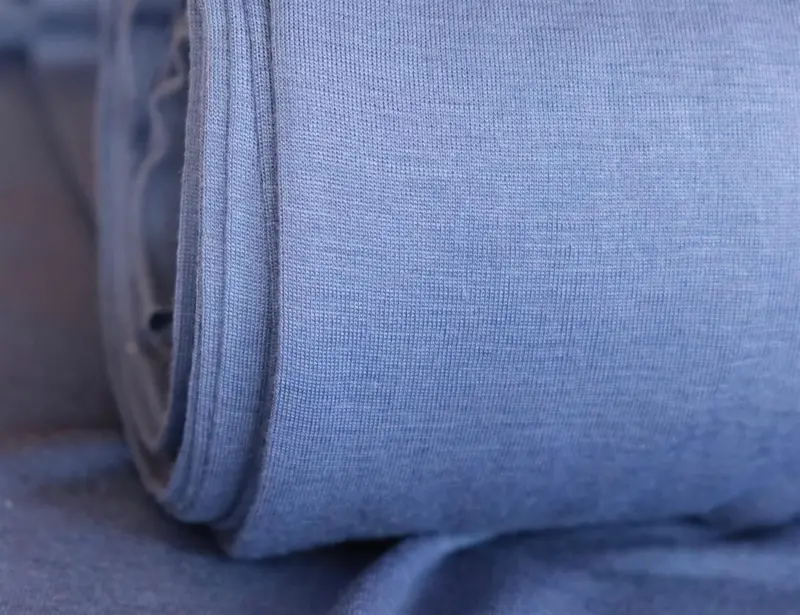 Organic Wool-Silk Jersey Fabric In Blueberry 1