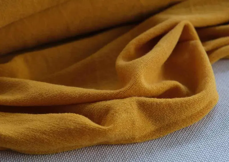 Organic Wool Terry Towel In Mustard Yellow 1