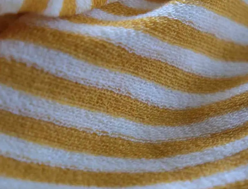 Organic Wool Terry Towel In Mustard Yellow And White 1