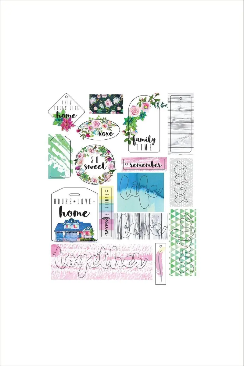 'Our Family' Cardstock Die-Cut Assortment – Pre-Cut Sentiment Shapes 1
