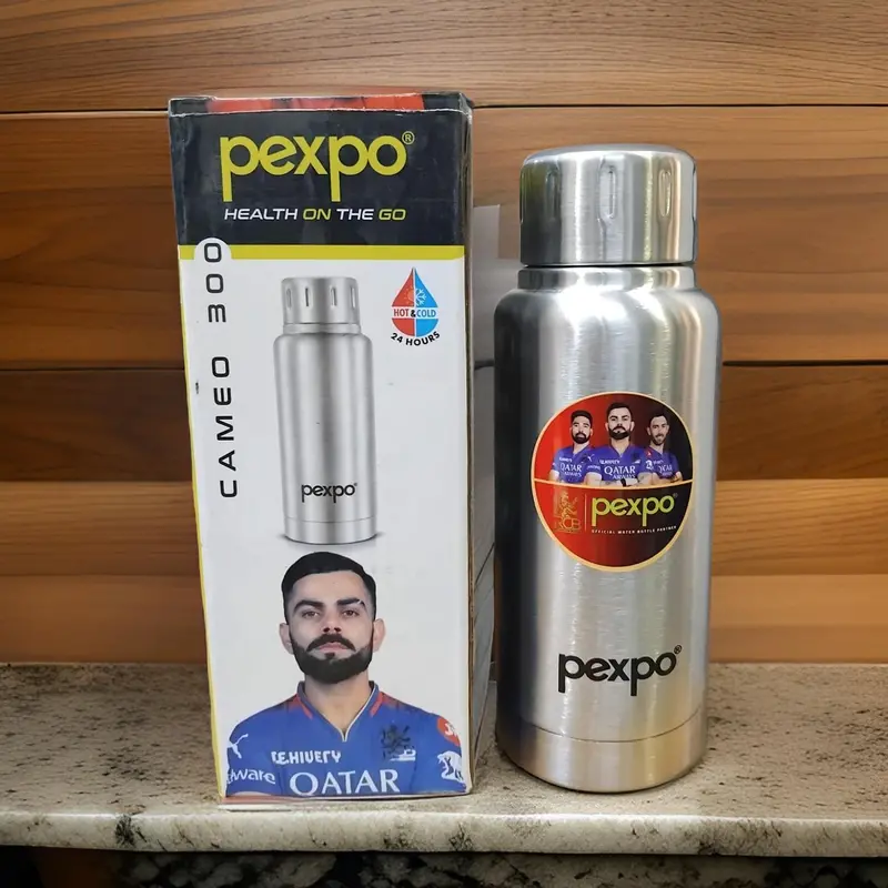 Pexpo Cameo Thermal Stainless Steel Bottle – 300 Ml Sleek Travel Size 1