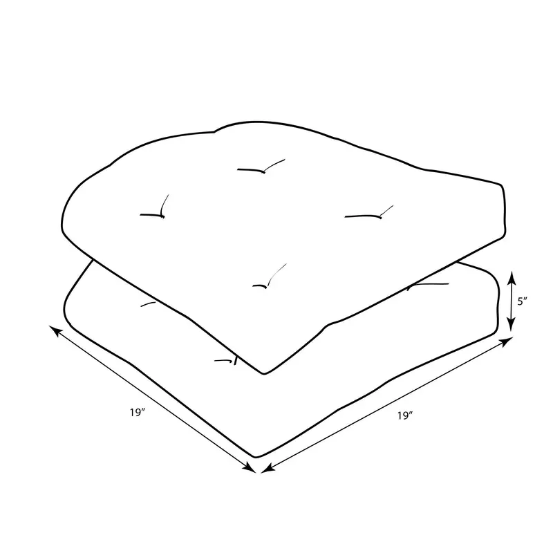 Pillow Perfect Outdoor Yellow Wicker Seat Cushions – Fresco Collection, 2-Piece Set 1