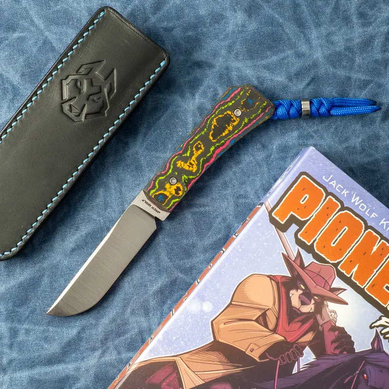 Pioneer Fixedc Folding Knife – Retro 1980S Camocarbon Handle 1