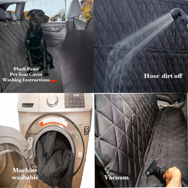 Plush Paws Premium Pet Car Seat Cover – Xl Grey, Waterproof With Nonslip Silicone Backing, Comes With 2 Harnesses & 2 Seat Belts 1