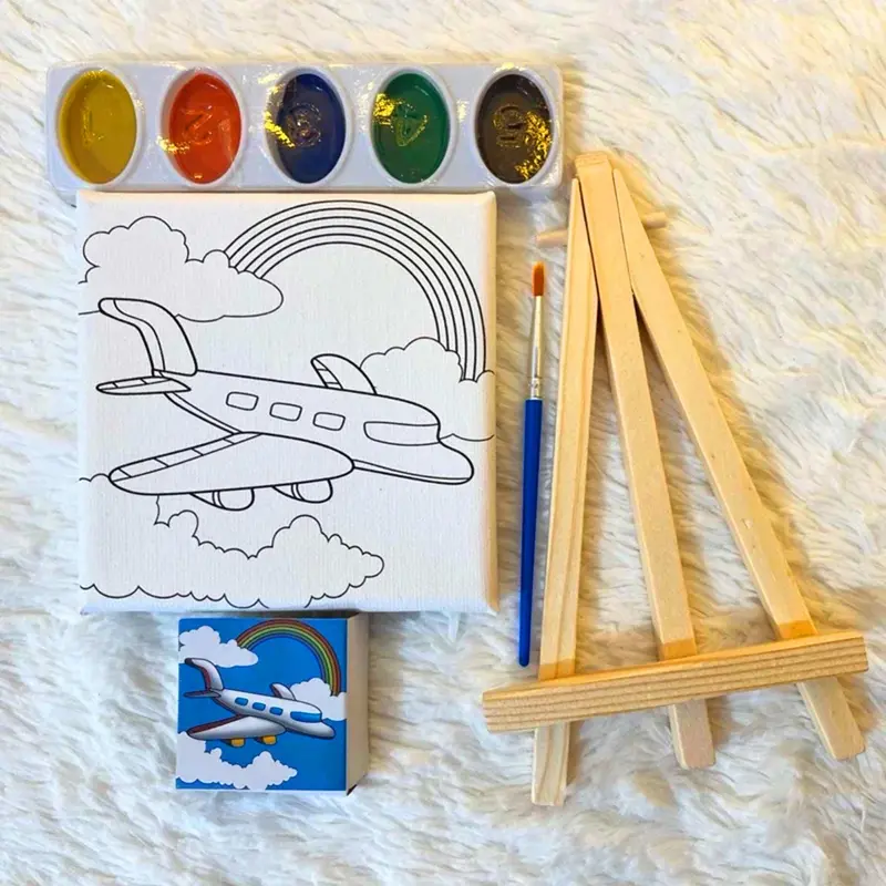 Pocket Painters Mini Art Kit – Portable Canvas Painting Set With Easel, Brushes & Colors 1