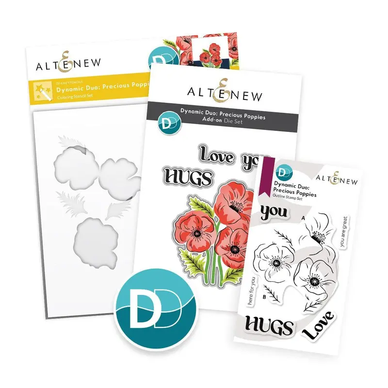 Precious Poppies Embossing Plate + Coordinating Die Bundle 1