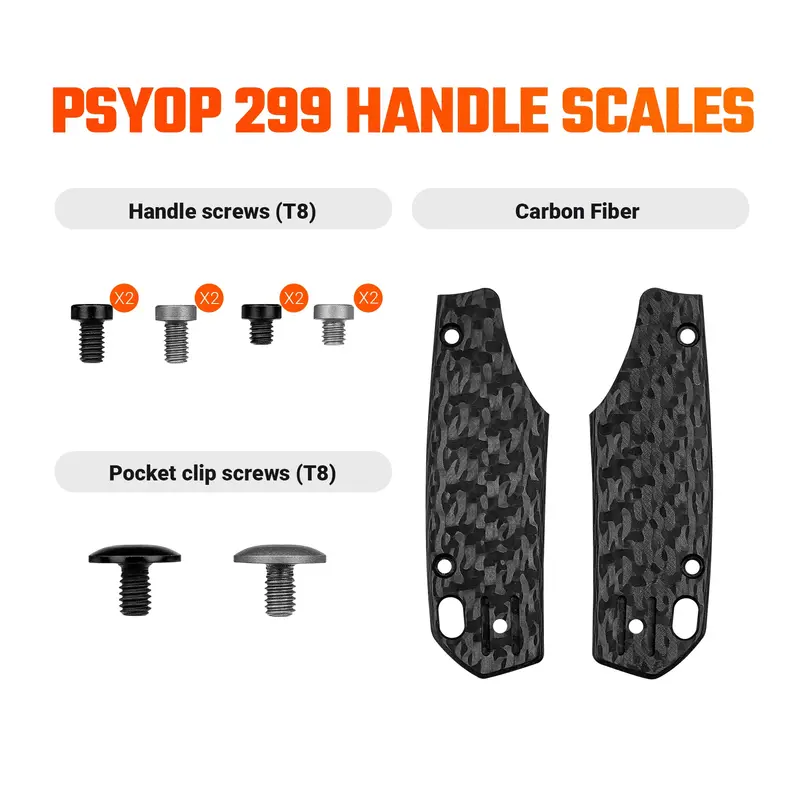 Psyop 299 Replacement Handle Scale Set: Black Carbon Fiber (W0402) 1