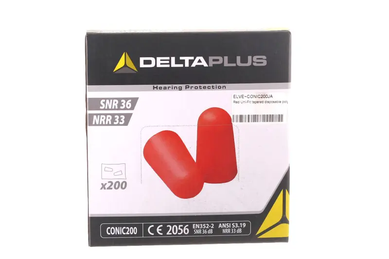 Red Uni-Fit Tapered Polyurethane Disposable Earplugs (Nrr 33 Db, Ansi/Si Standards) 1