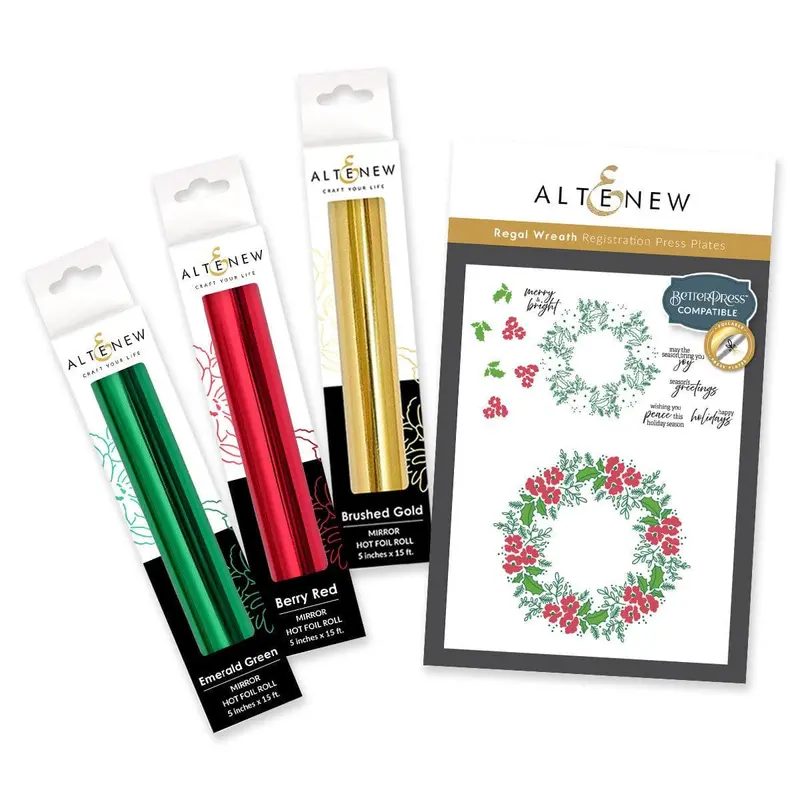 Regal Wreath Foil & Press Plate Bundle With Hot Foil Roll 1