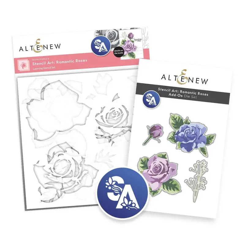 Romantic Roses Stencil Art + Add-On Die Bundle 1