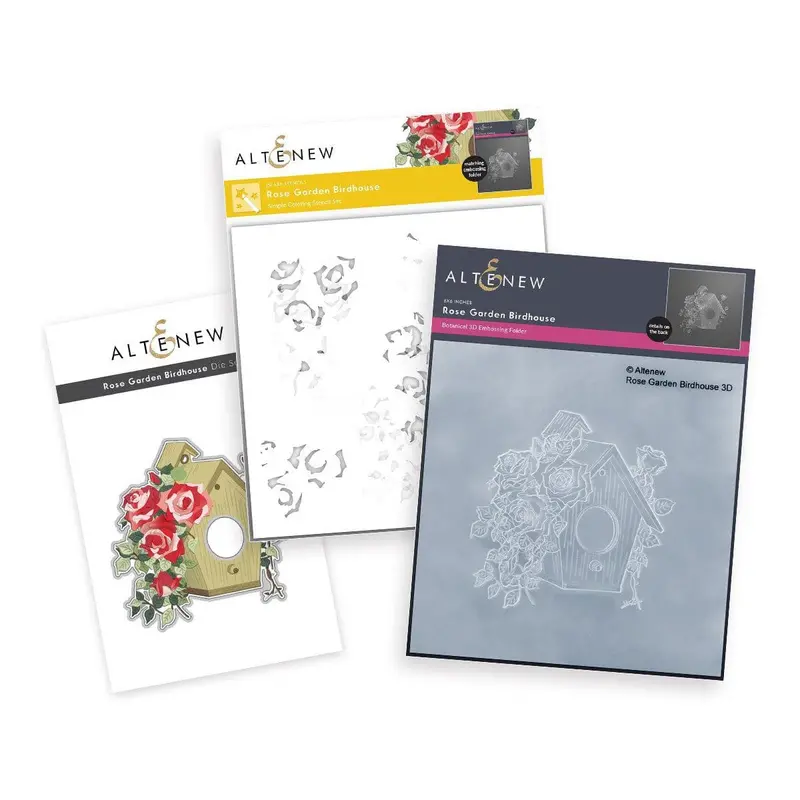 Rose Garden Birdhouse Decorative Die & Stamp Set 1