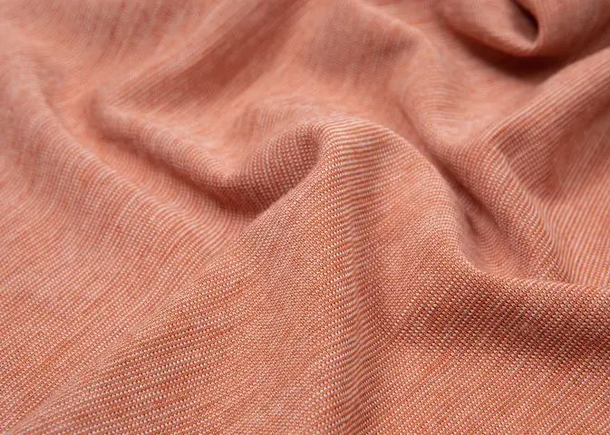 Rust Marled Mini-Stripe Organic Wool-Silk Jersey (Kbt Certified, Mulesing-Free) 1