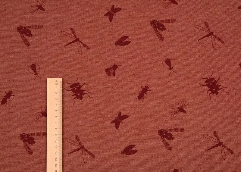 Rust-Red Organic Wool-Silk Frottee Fabric (Mulesing-Free) 1