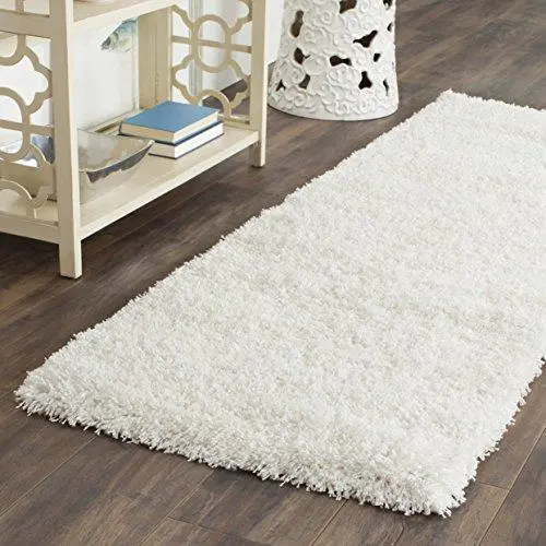 Safavieh California Premium Shag Runner Rug – Soft White Polyester Fiber, 2'3" X 11', Sg151-1010 1