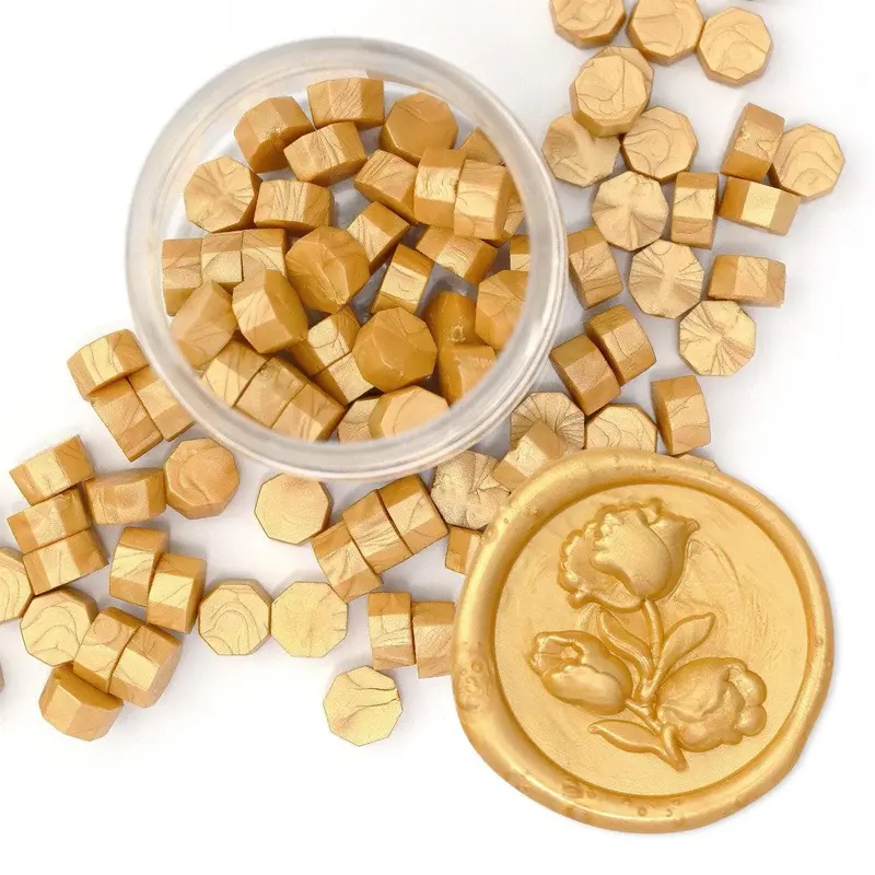 Shimmering Gold Wax Beads 1