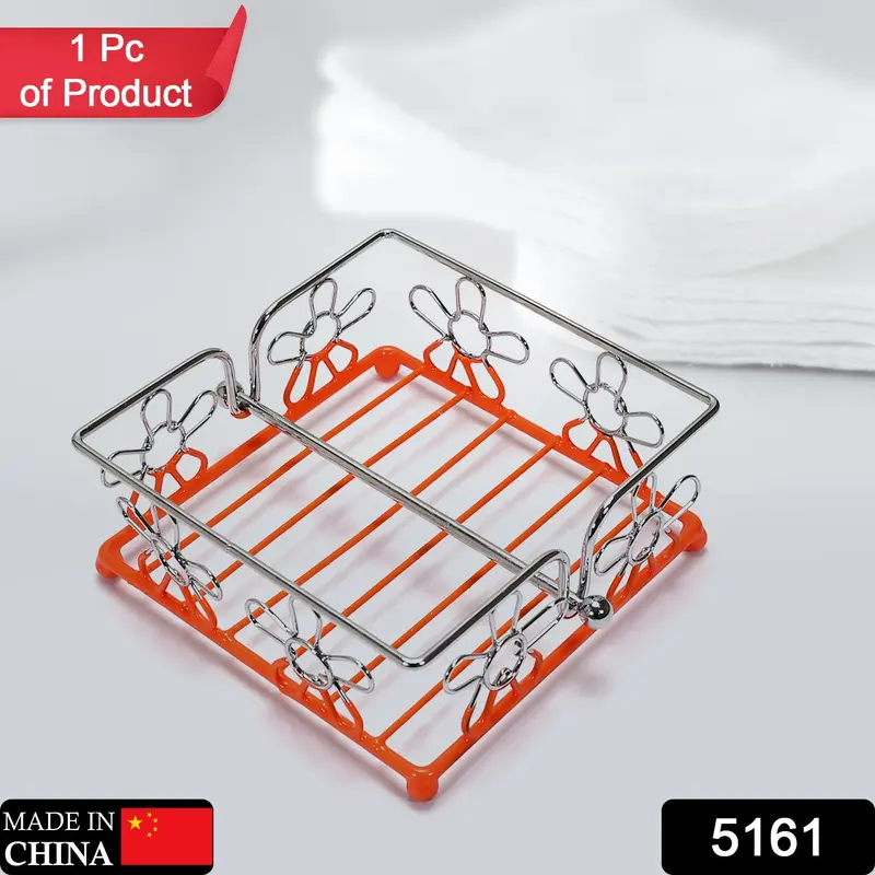Slim Steel Tissue & Napkin Dispenser – 18Cm Wall Or Counter-Mount Holder For Hotels & Homes 1