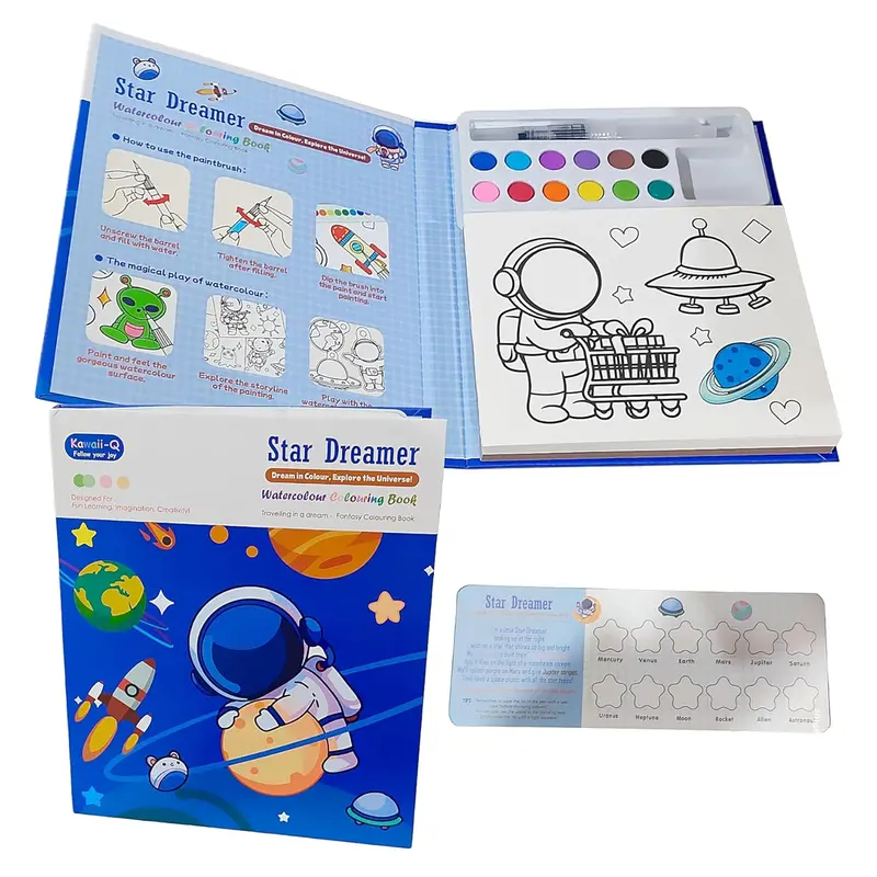 Star Dreamer Watercolor Coloring Book – Creative Painting Activity Set For Children (Tm0158) 1
