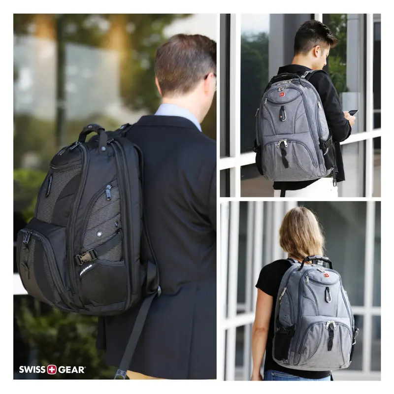 Swissgear 1900 Scansmart Tsa Laptop Backpack – Grey Heather Fabric, Ergonomic Carry, Tsa-Compliant 1