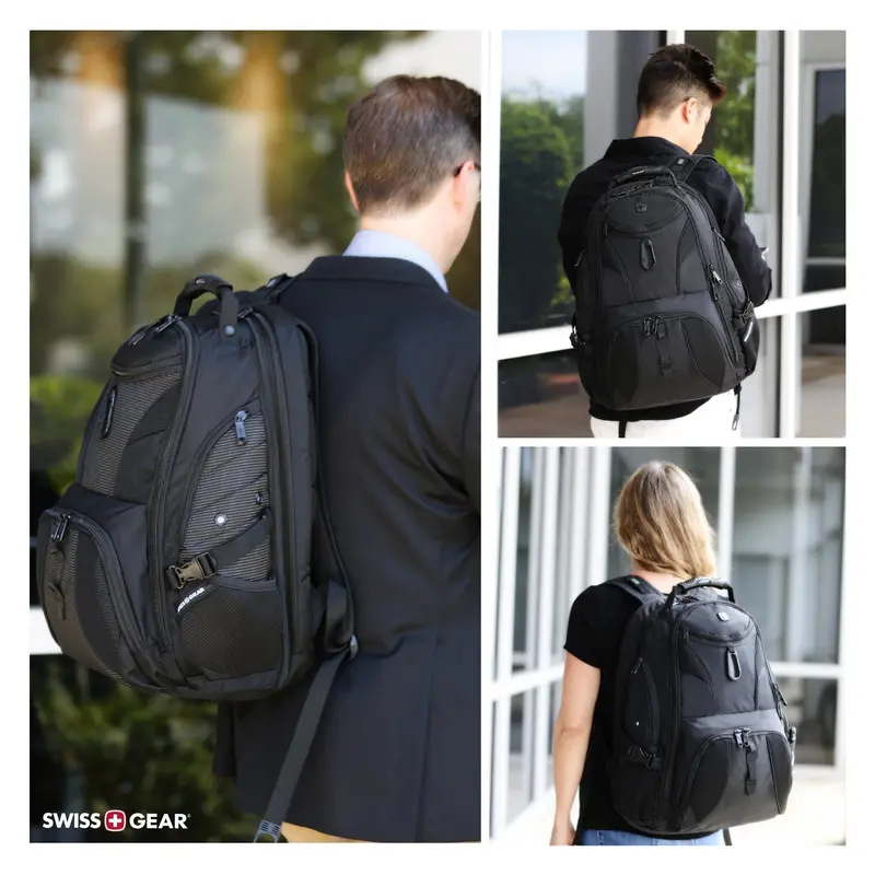 Swissgear 1900 Scansmart Tsa Laptop Backpack – Sleek Black Design, 17" Laptop Compartment, Airport-Friendly 1